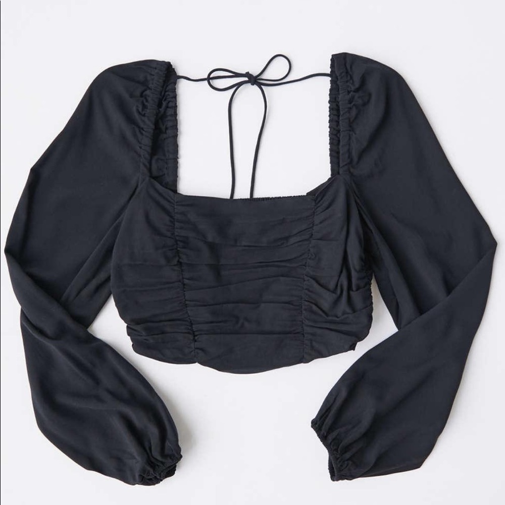 Urban Outfitters Long Balloon Sleeve Cropped Top